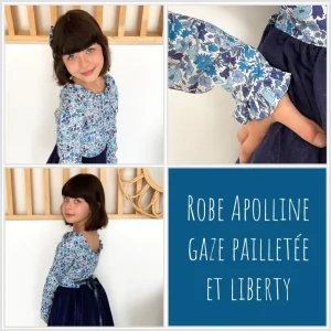 Robe Apolline gaze pailletée et Liberty Exclu USA/Japon