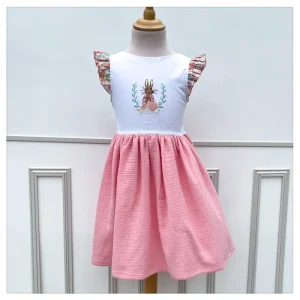 Robe Adèle liberty Betsy cupcake et gaze de coton broderie Pierre Lapin