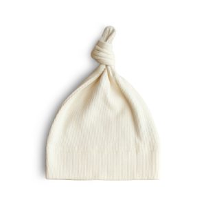 Bonnet naissance côtelé | Ivoire – Mushie