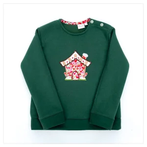 Sweat molletonné et liberty wiltshire stars broderie Maison pain d’épices