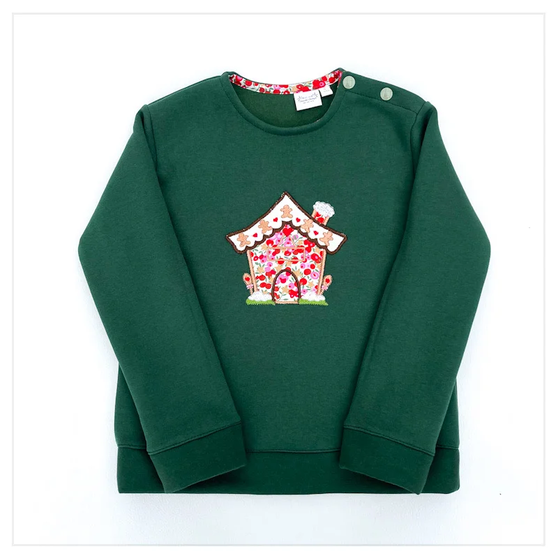 Sweat molletonné et liberty wiltshire stars broderie Maison pain d’épices