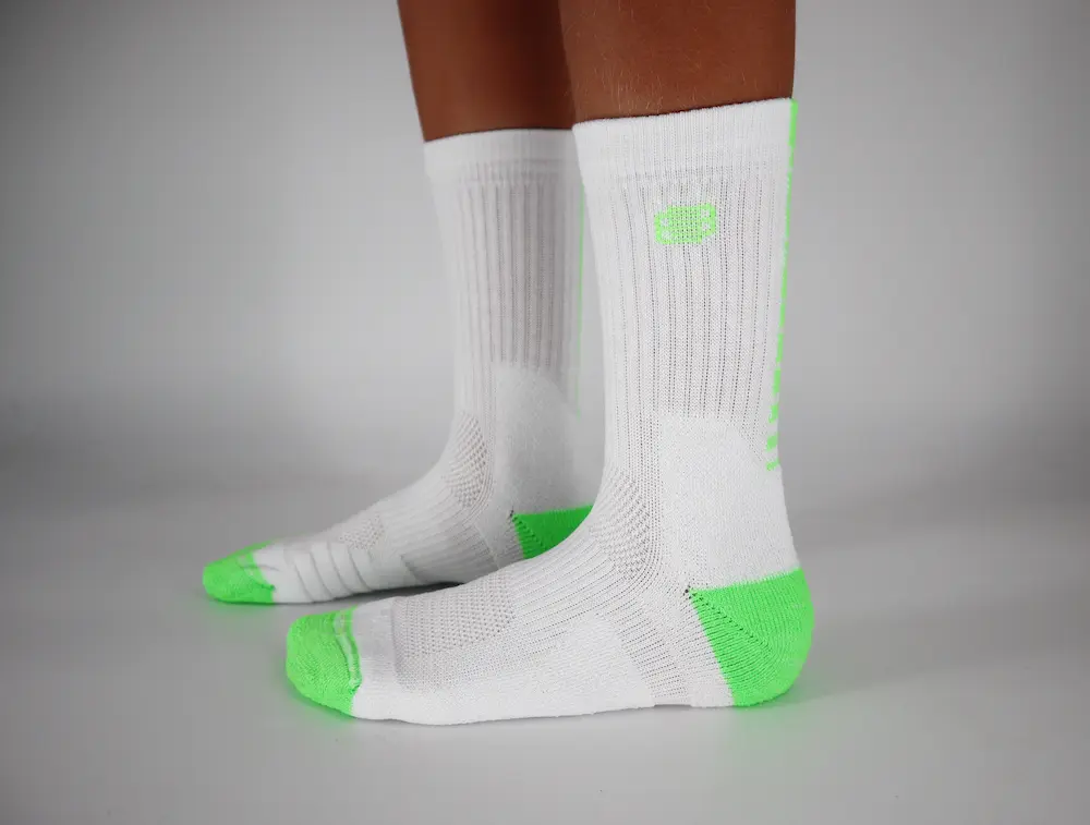 Chaussettes UP TIME – Blanc/Vert – Image 2