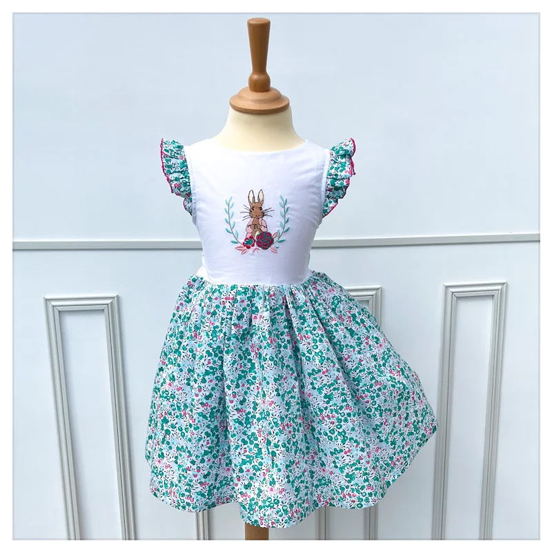 Robe Adèle liberty Wiltshire émeraude broderie Pierre Lapin