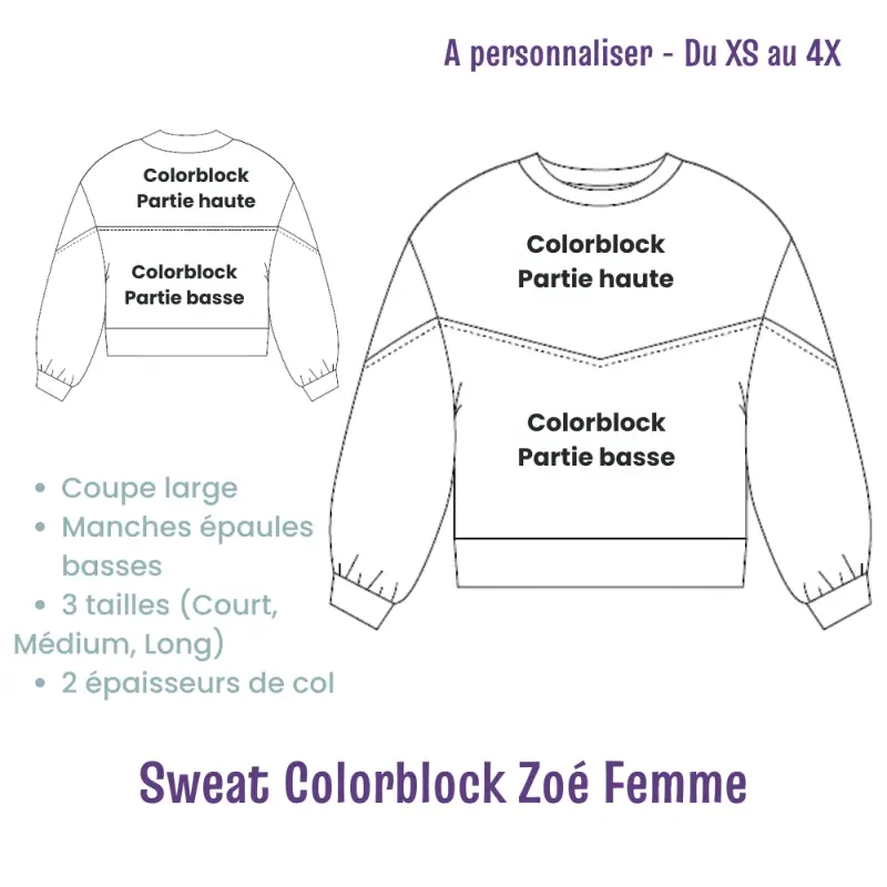 Sweat Ados colorblock à personnaliser – Anciennes collections – Image 2
