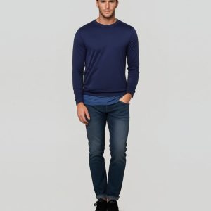 Sweat sans capuche homme bleu élégant et épuré