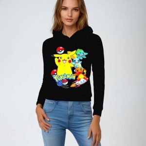 Sweat Pokemon noir aux motifs iconiques