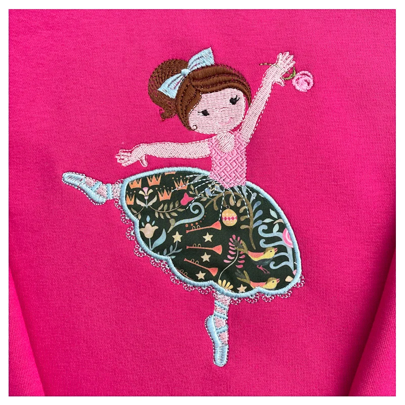 Sweat molletonné et liberty 12 days broderie danseuse – Image 3