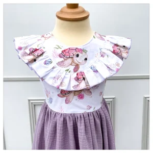 Robe Clarisse tortue girly et gaze de coton