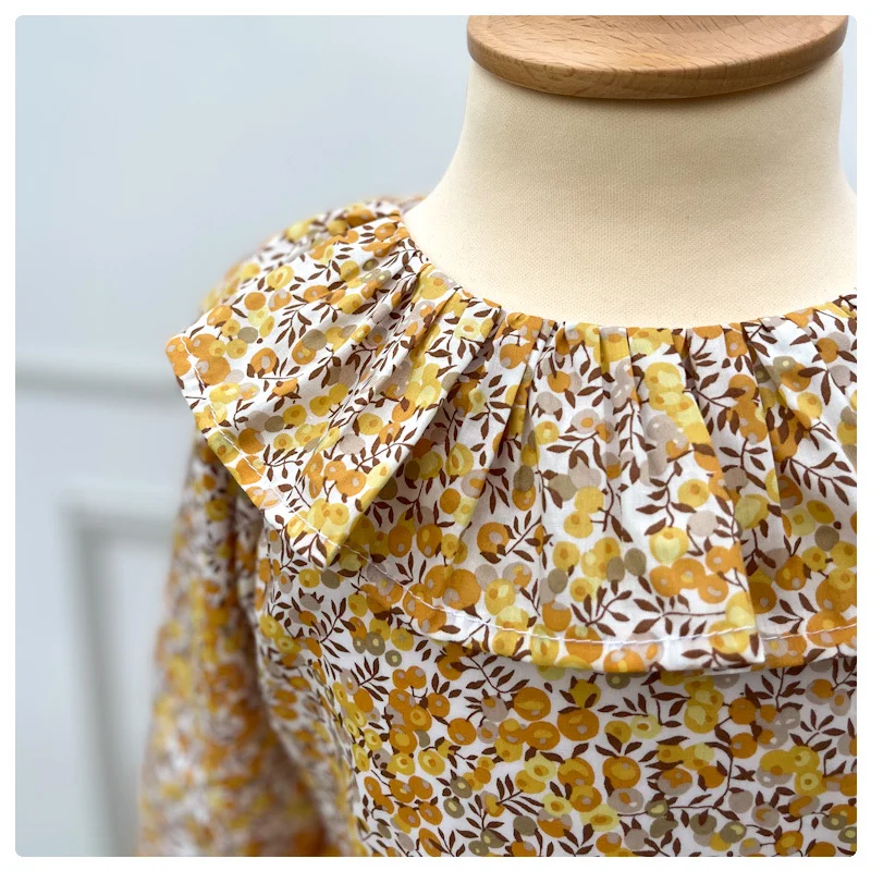 Robe Liberty Wiltshire popcorn et gaze moutarde – Image 4