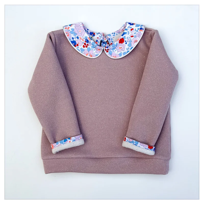 Sweat rose pailleté et Liberty Betsy piscine – Image 3
