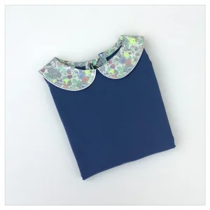 Sweat léger bleu océan et Liberty Japonais gris néon
