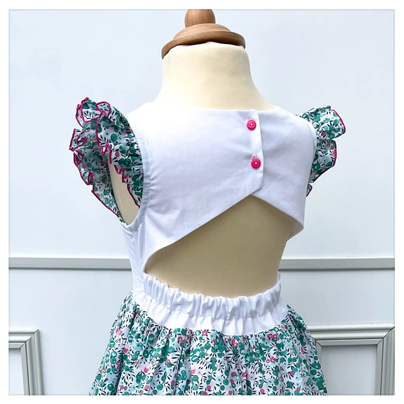 Robe Adèle liberty Wiltshire émeraude broderie Pierre Lapin – Image 5