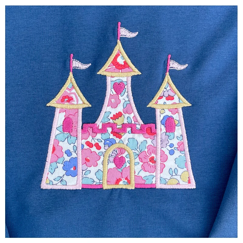 Sweat léger bleu océan et Liberty Australien Betsy hope chateau – Image 2