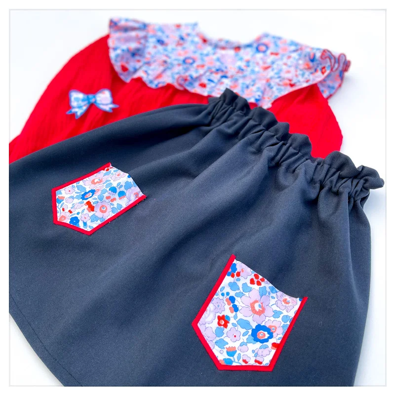 Jupe Louisette gabardine de viscose et Liberty Betsy piscine – Image 2