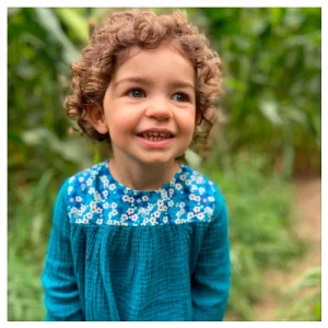 Blouse gaze de coton canard et Liberty of London Mitsi Outremer