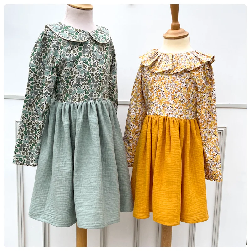 Robe Liberty Wiltshire popcorn et gaze moutarde – Image 5