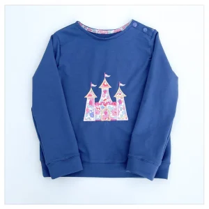 Sweat léger bleu océan et Liberty Australien Betsy hope chateau