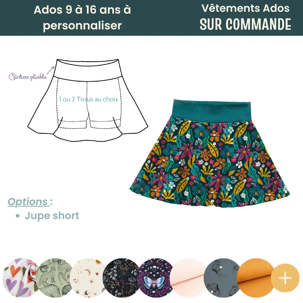 Jupe évolutive Ados à personnaliser