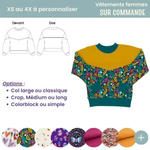 Sweat femme colorblock à personnaliser – Anciennes collections