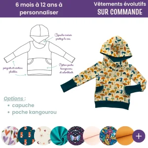 Sweat évolutif poche kangourou à personnaliser