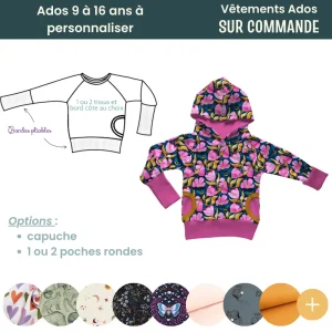 Sweat évolutif poche ronde Ados à personnaliser