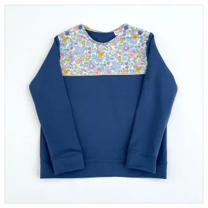 Sweat léger bleu océan et Liberty Betsy periwinkle