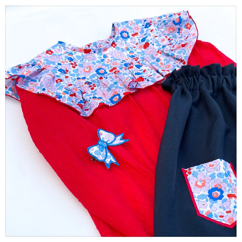 Jupe Louisette gabardine de viscose et Liberty Betsy piscine – Image 4