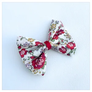 Barrette nœud Liberty Félicite cerise