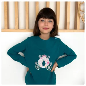 Sweat léger canard et liberty Betsy Gerbera broderie Carrosse
