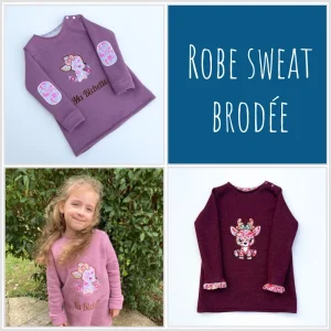 Robe sweat molleton broderie Liberty Exclu France/Belgique