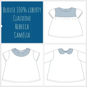 Blouse 100% liberty Exclu France/Belgique (Claudine-Camélia-Rebecca)