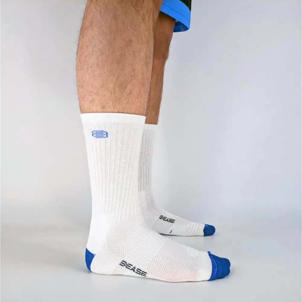 Chaussettes basket UP TIME – Blanc/Bleu – Image 4