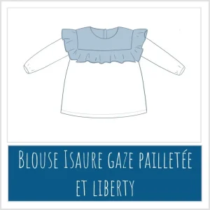 Blouse Isaure gaze pailletée et liberty Exclu France/Belgique