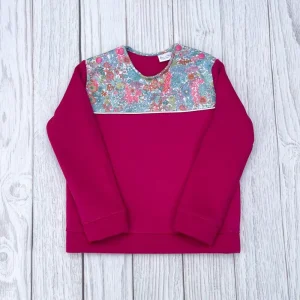 Sweat molleton fushia et Liberty Margaret Annie Vahiné