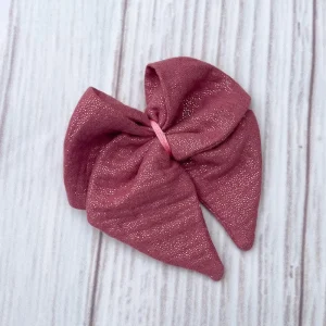 Barrette Mina gaze pailletée rose foncé