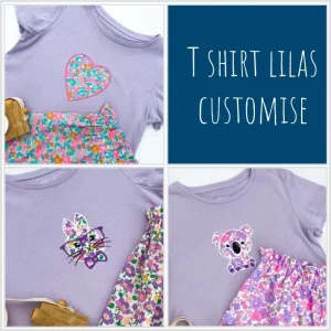 T-Shirt lilas broderie personnalisable