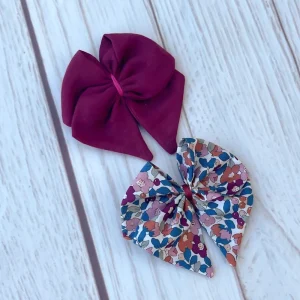 Duo de barrettes gaze pailletée et liberty (numéro7)
