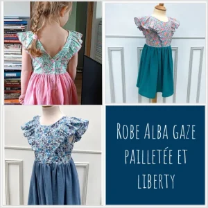 Robe Alba gaze pailletée et Liberty Exclu France/Belgique